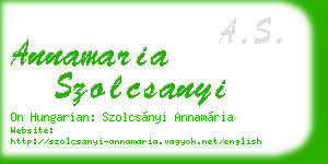 annamaria szolcsanyi business card
